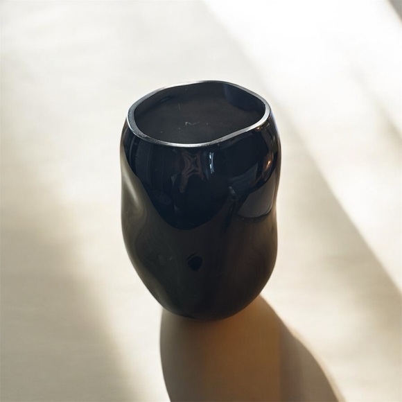 Translucent Black Asymmetrical Vase 5” tall - Picture 2 of 10
